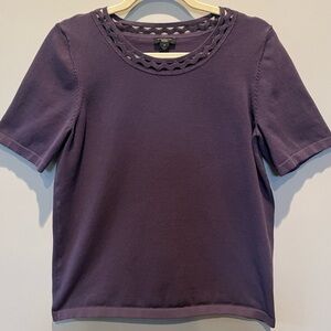 Ann Taylor Plum Short Sleeve Top